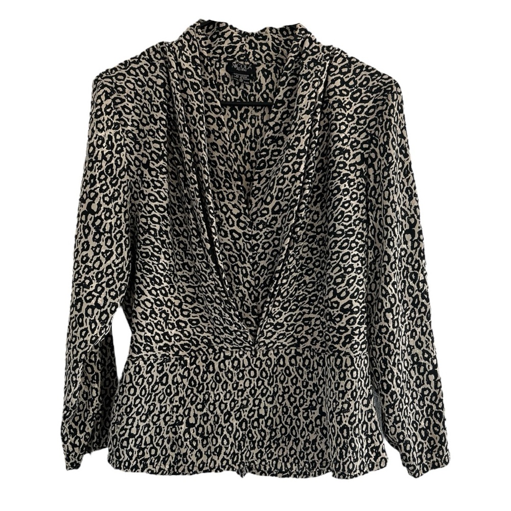 NICOLA Black and Beige Ruched Sailor Collar Blouse| 12P